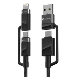 Portronics Omnicord 60W 4-In-1 Multifunctional Fast Charging Cable (Black)